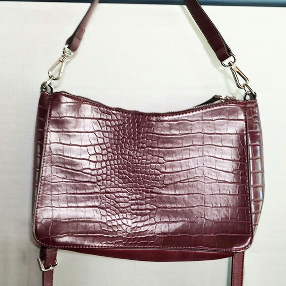 Nine West Boysenberry Colby Crossbody - Snake Embossed Satchel / Crossbody, NEW - Picture 2 of 13